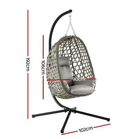 Manyana Hanging Egg Chair, Grey