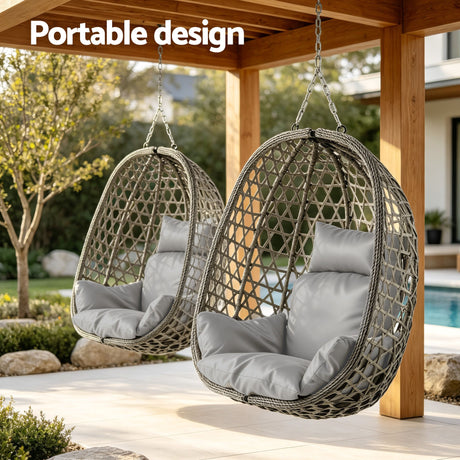 Manyana Hanging Egg Chair, Grey