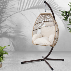 Malua Bay Hanging Egg Chair, Latte