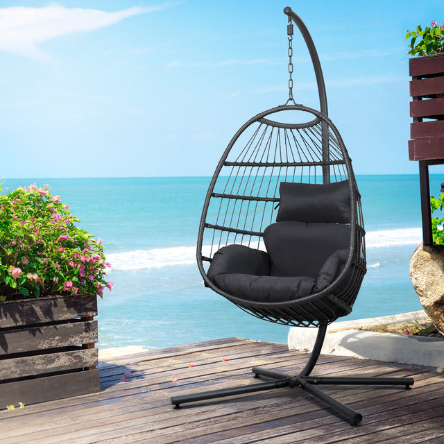 Mossy Point Hanging Egg Chair, Grey