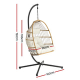 Central Tilba Hanging Egg Chair Latte image 2