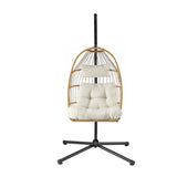 Central Tilba Hanging Egg Chair Latte image 3