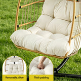 Central Tilba Hanging Egg Chair Latte image 5