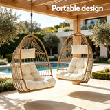 Central Tilba Hanging Egg Chair Latte image 6