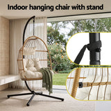 Central Tilba Hanging Egg Chair Latte image 7