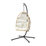 Central Tilba Hanging Egg Chair Latte image 8