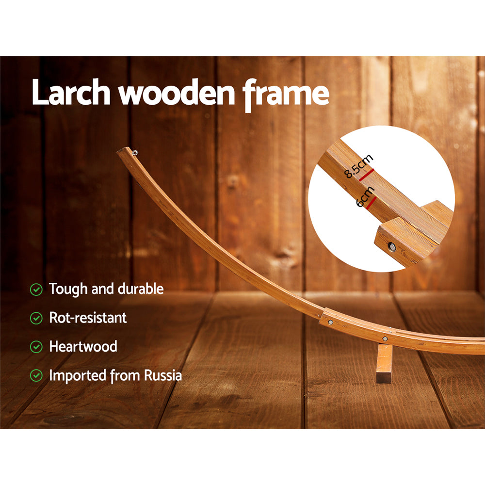 Bayo Hammock Bed with Timber Stand, Cream