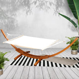 Bayo Hammock Bed with Timber Stand, Cream