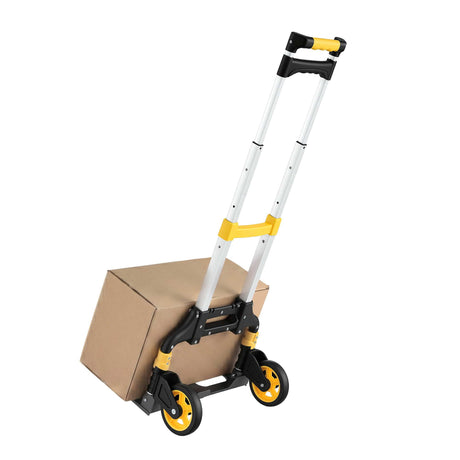 folding portable hand trolley in silver