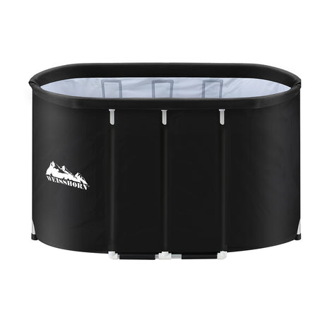 Black portable inflatable ice bath tub, 120x70x70cm