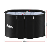Black portable ice bath tub with cloth cover