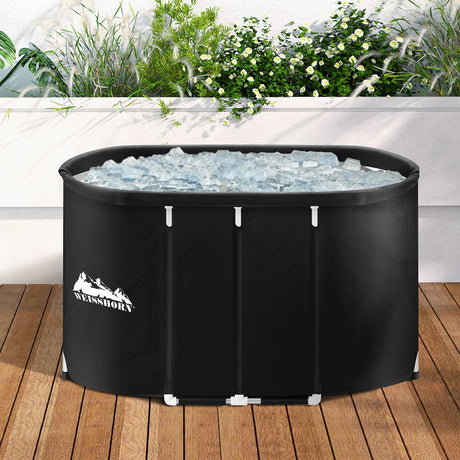 Black portable ice bath tub dimensions diagram