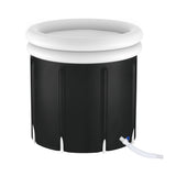 Black portable ice bath tub with protective cover