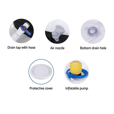 Black portable ice bath tub in outdoor use