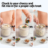 Mix In mode folding chocolate chips through homemade ice cream