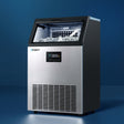 Commercial ice maker in stainless steel producing 60 cubes per cycle