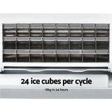 Tray of 24 clear ice cubes made in a single cycle
