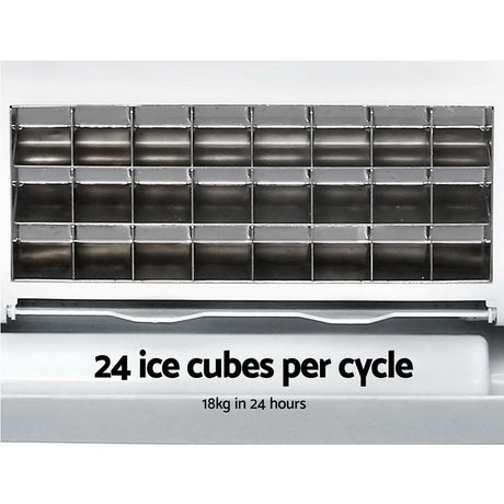 Tray of 24 clear ice cubes made in a single cycle