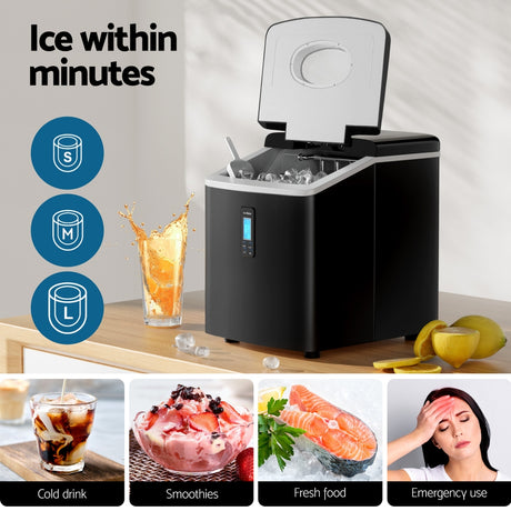 Removable ice basket full of bullet shaped ice cubes