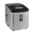 Silver stainless steel countertop ice maker making 15 kg of ice per day