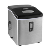 Silver stainless steel countertop ice maker making 15 kg of ice per day