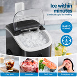 Side view of the black nugget ice maker