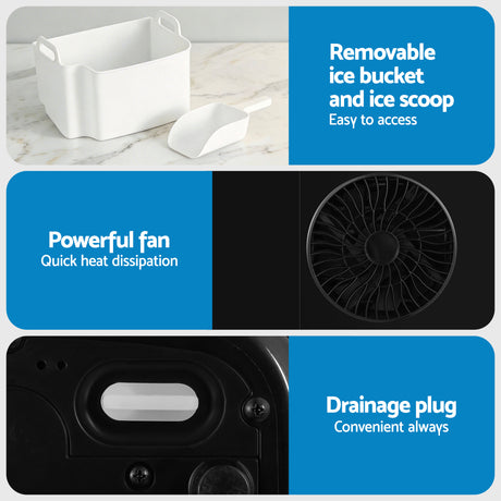 Dimension diagram of the 15 kg per day nugget ice maker