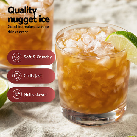 Removable ice basket and scoop supplied with the nugget ice maker
