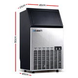 Ice maker with door open showing the 15 kg ice storage bin
