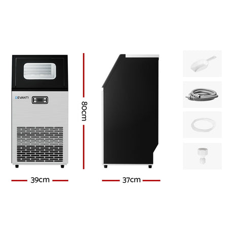 LED control panel on the stainless steel ice maker