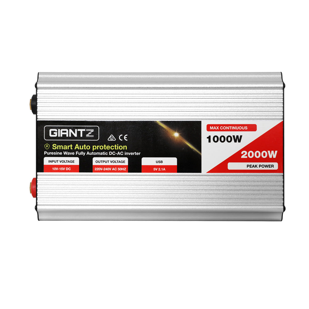 Power Inverter, 1000W Pure Sine Wave 12V to 240V
