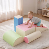 5 piece foam climbing blocks set with slide