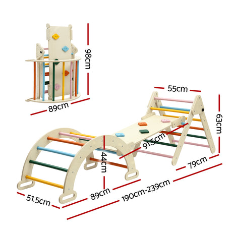 Wooden climbing triangle configuration