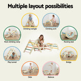 Wooden climbing set balance configuration