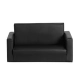 Keezi Kids 2-Seater PU Leather Sofa — Flip Open Couch, Black — Allure Home Collections