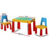 Kids multicoloured table and chairs set with reversible chalkboard top