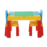 Multicoloured kids table and chairs set for play and craft