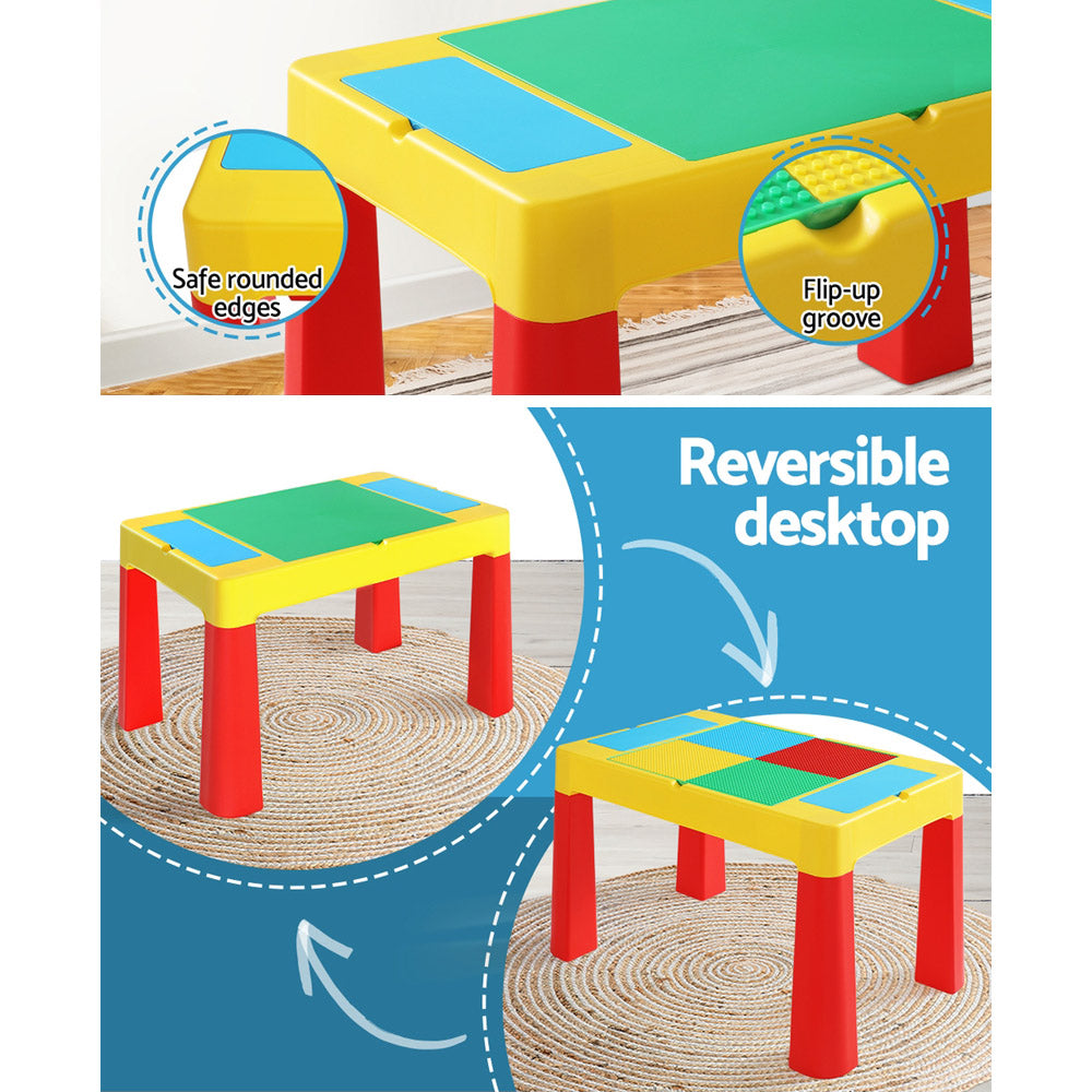 Kids plastic table and two chairs with storage compartment