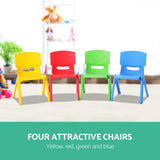 Keezi Kids Activity Chairs — Set of 4, HDPE Plastic, 50kg Each, EN71 Certified — Allure Home Collections