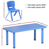 Kids Activity Table and 4 Chairs Set, Blue