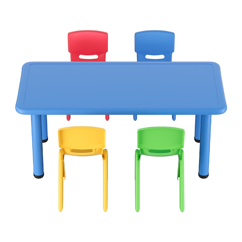 Kids Activity Table and 4 Chairs Set, Blue