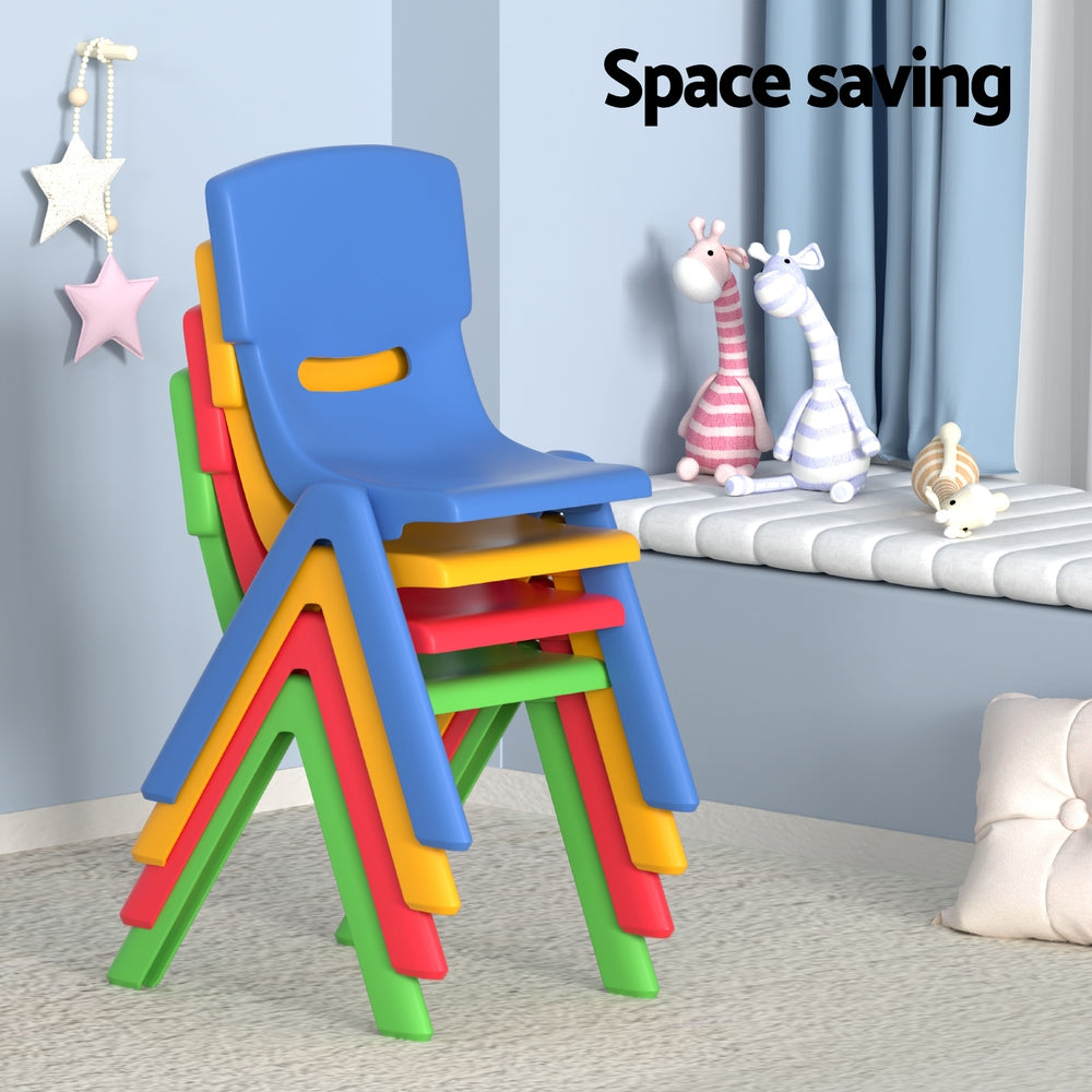 Kids Activity Table and 4 Chairs Set, Blue