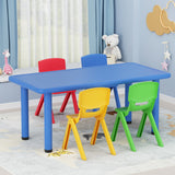 Kids Activity Table and 4 Chairs Set, Blue
