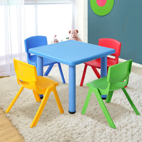 Kids Activity Table and 4 Chairs Set, Multicolour