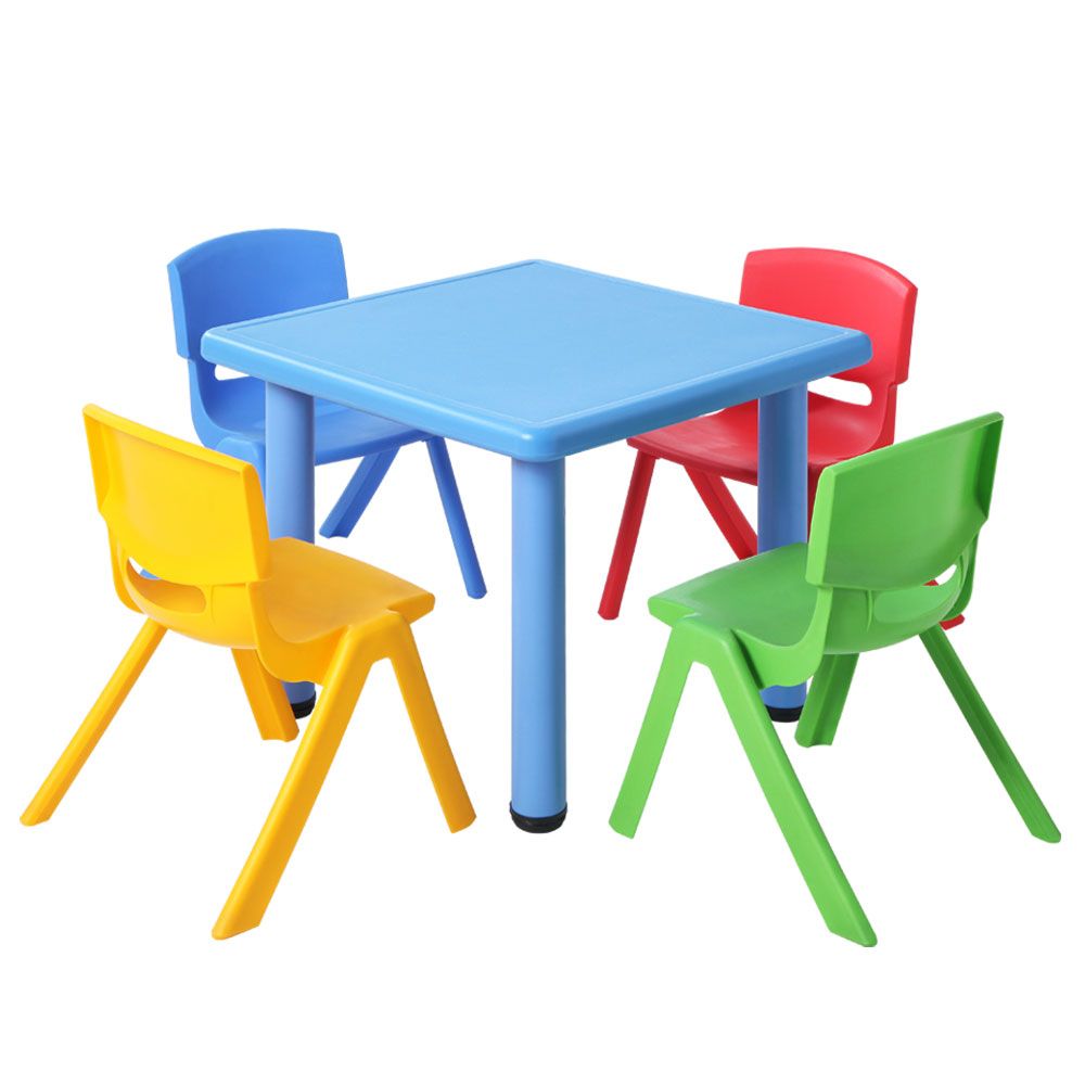 Kids Activity Table and 4 Chairs Set, Multicolour