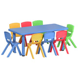 Kids Activity Table and 8 Chairs Set, Multicolour