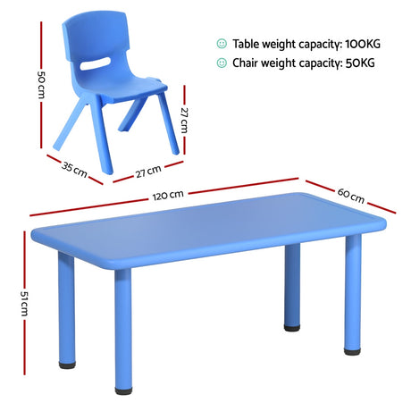 Kids Activity Table and 8 Chairs Set, Multicolour