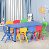 Kids Activity Table and 8 Chairs Set, Multicolour