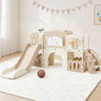 6 in 1 toddler slide play set in beige
