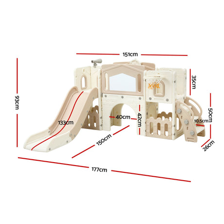 Toddler slide set with basketball hoop